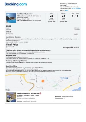 Customizable Austria Airbnb Reservation Template | Word & PDF Formats