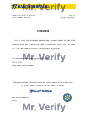 Download Brazil Banco do Brasil Bank Reference Letter Templates | Editable Word