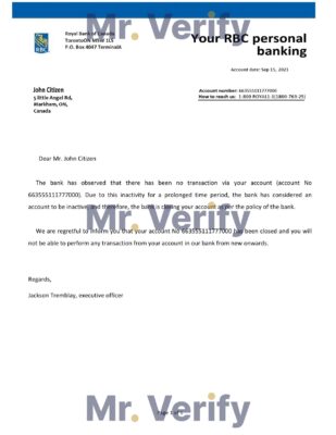 Download Canada Royal Bank of Canada (RBC) Bank Reference Letter Templates | Editable