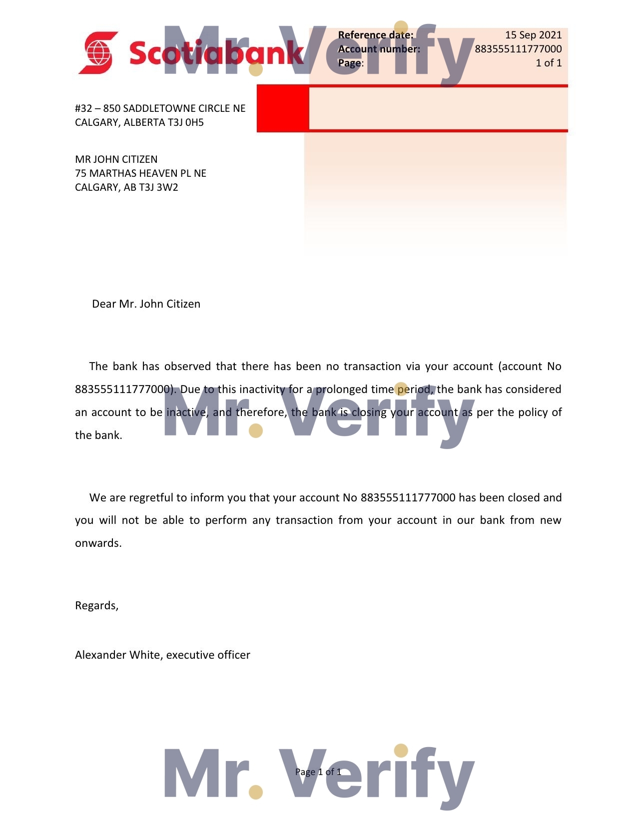 Download Canada Scotiabank account Bank Reference Letter Templates | Editable Word