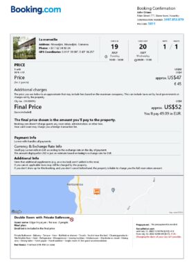 Editable Comoros Hotel Booking Form Template | Fillable PDF