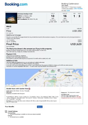 Customizable Cuba Airbnb Reservation Template | Word & PDF Formats