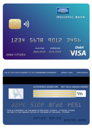 Fillable Cyprus Hellenic bank visa credit card Templates | Layer-Based PSD