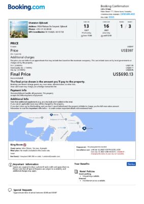 Customizable Djibouti Airbnb Reservation Template | Word & PDF Formats