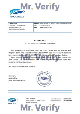 Download Dominican Republic Banco Progreso Bank Reference Letter Templates | Editable Word