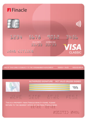 Editable India Finacle bank visa classic card Templates