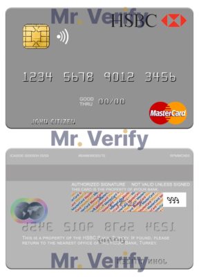 Editable Turkey HSBC Bank mastercard Templates in PSD Format