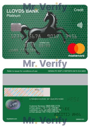 England Editable Templates 15 Editable United Kingdom Lloyds platinum mastercard Templates in PSD Format