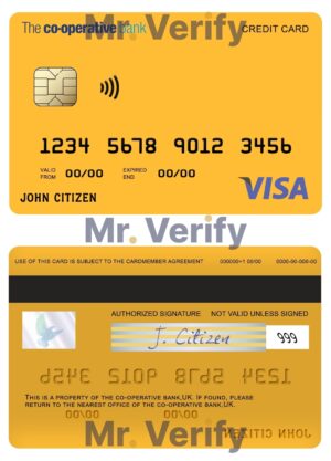 England Editable Templates 8 Editable United Kingdom The Co-operative bank visa credit card Templates in PSD Format
