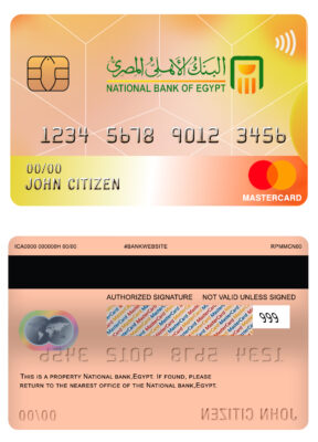 Fillable Egypt National Bank mastercard Templates | Layer-Based PSD