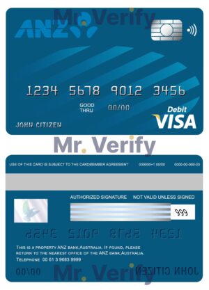Fillable Australia ANZ bank visa card debit card Templates | Layer-Based PSD