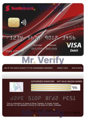 Fillable Canada Nova bank visa card Templates | Layer-Based PSD
