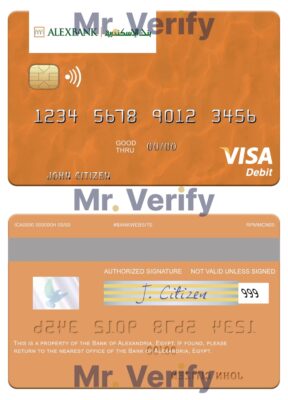 Fillable Egypt Bank of Alexandria visa debit card Templates | Layer-Based PSD