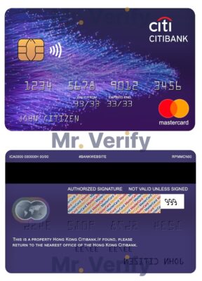 Fillable Hong Kong Citibank mastercard Templates | Layer-Based PSD