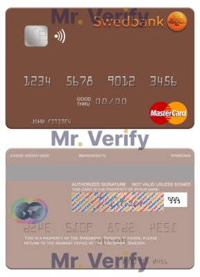 Fillable Sweden Swedbank mastercard Templates | Layer-Based PSD