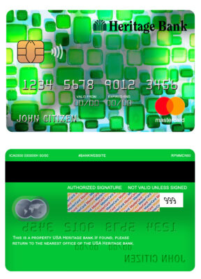 Fillable USA Heritage bank mastercard Templates