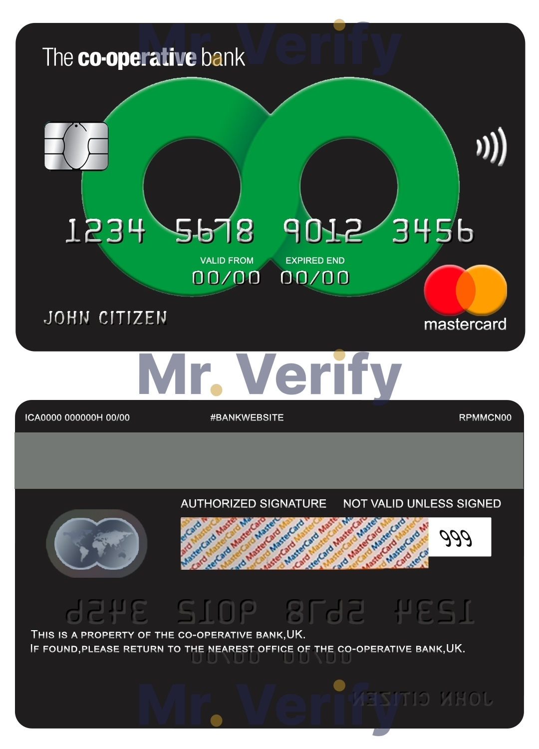 Fillable United Kingdom The Co-operative bank mastercard credit card Templates | Layer-Based PSD