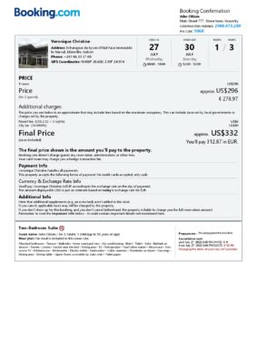 Editable Gabon Hotel Booking Form Template | Fillable PDF