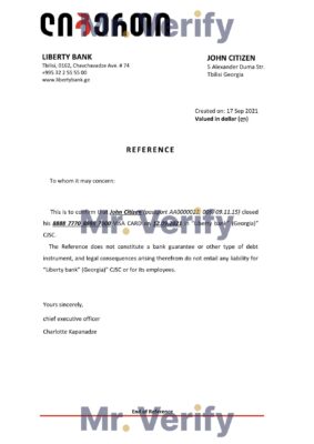 Download Georgia Liberty Bank Reference Letter Templates | Editable Word