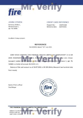 Download Germany Fire Bank Reference Letter Templates | Editable Word