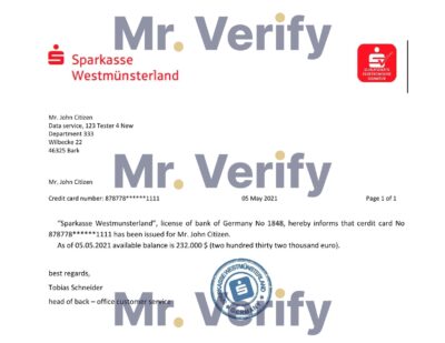Download Germany Sparkasse Bank Reference Letter Templates | Editable Word
