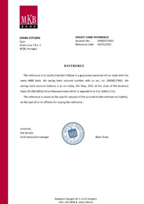 Download Hungary MKB Bank Reference Letter Templates | Editable Word