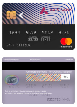 Fillable India Axis bank mastercard Templates