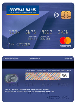 Fillable India Federal bank mastercard Templates
