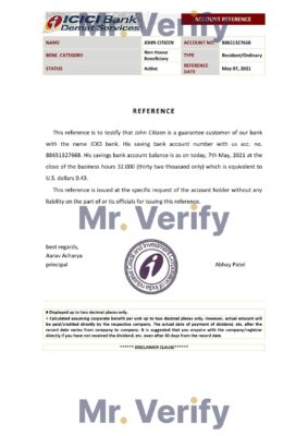 Download India ICICI Bank Reference Letter Templates | Editable Word