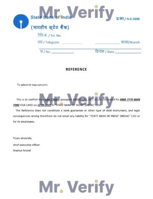 Download India State Bank of India Bank Reference Letter Templates | Editable Word