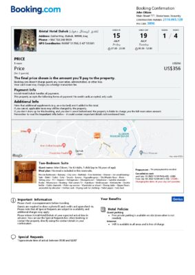 Customizable Iraq Airbnb Reservation Template | Word & PDF Formats