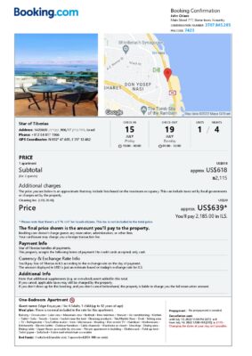 Customizable Israel Airbnb Reservation Template | Word & PDF Formats