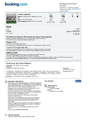 Customizable Italy Airbnb Reservation Template | Word & PDF Formats