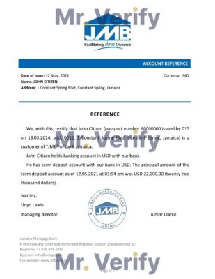 Download Jamaica Mortgage Bank Reference Letter Templates | Editable Word