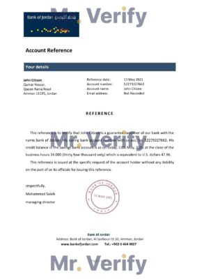 Download Jordan Bank of Jordan Bank Reference Letter Templates | Editable Word