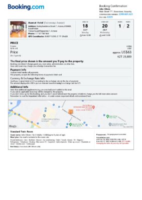 Customizable Kazakhstan Airbnb Reservation Template | Word & PDF Formats