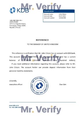 Download Korea KDB Bank Reference Letter Templates | Editable Word