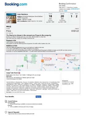 Customizable Kyrgyztsan Airbnb Reservation Template | Word & PDF Formats