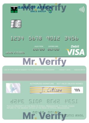 Fillable Madagascar Bank of Africa visa credit card Templates | Layer-Based PSD