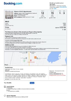 Editable Mauritania Hotel Booking Form Template | Fillable PDF