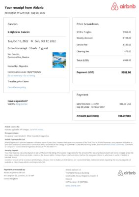 Editable Mexico Hotel Booking Form Template | Fillable PDF