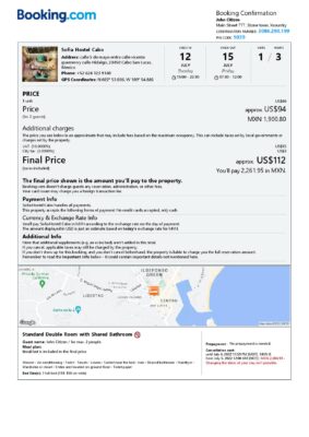 Customizable Mexico Airbnb Reservation Template | Word & PDF Formats