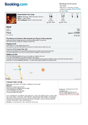 Customizable Morocco Airbnb Reservation Template | Word & PDF Formats