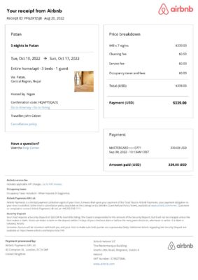 Editable Nepal Hotel Booking Form Template | Fillable PDF