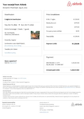 Editable Netherlands Hotel Booking Form Template | Fillable PDF