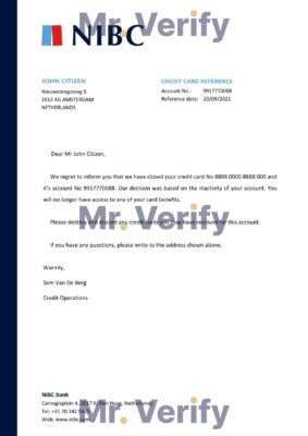 Download Netherlands NIBC Bank Reference Letter Templates Editable Word