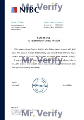 Download Netherlands NIBC Bank Reference Letter Templates | Editable Word