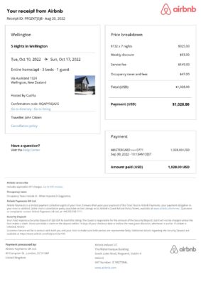 Editable New Zealand Hotel Booking Form Template | Fillable PDF