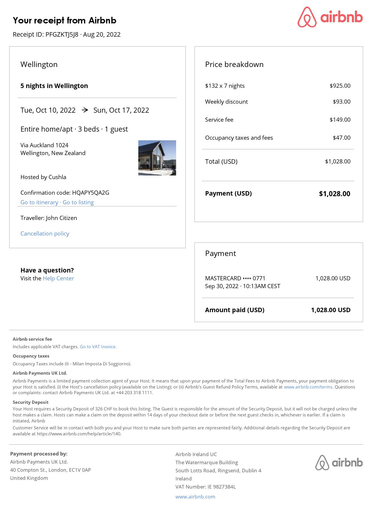 Editable New Zealand Hotel Booking Form Template | Fillable PDF