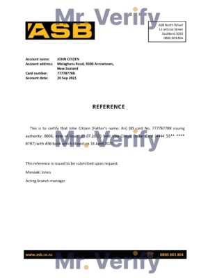 Download New Zealand ASB Bank Reference Letter Templates | Editable Word